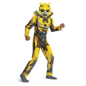 Transformers Bumblebee Muscle Costume Kids Yellow Padded Jumpsuit Arm Blade